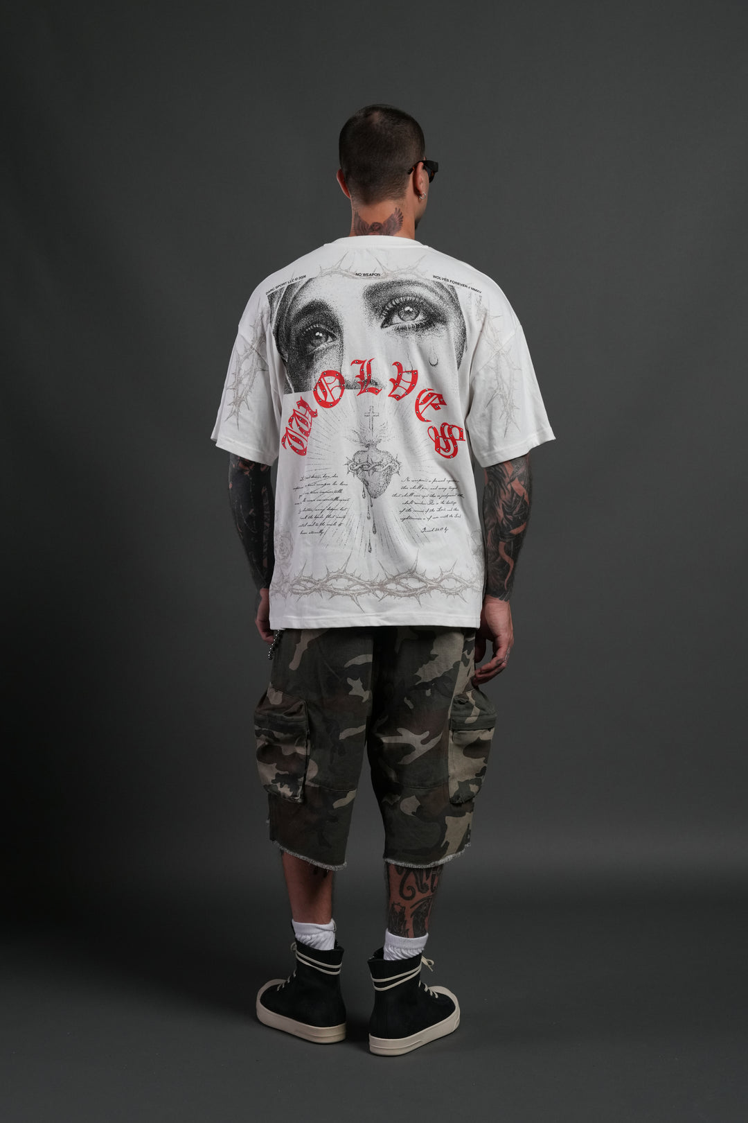 Sanctified Premium Oversized Tee in Cream