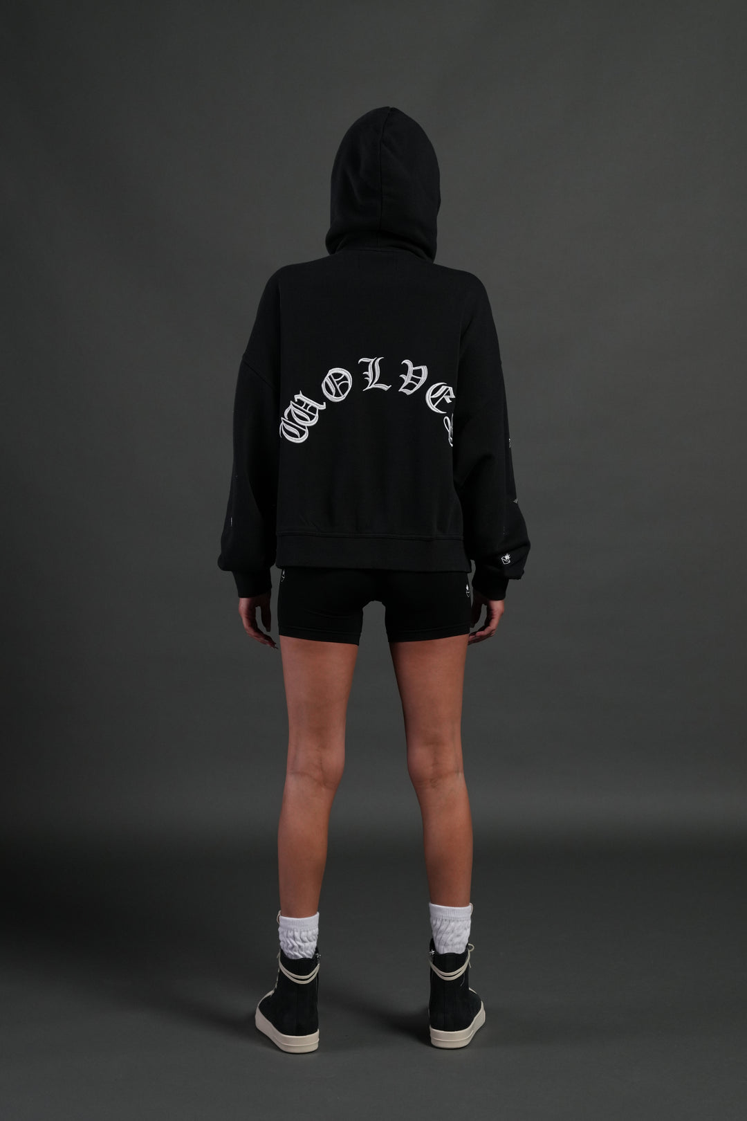 Verona Noir Vex Double Zip Hoodie in Black