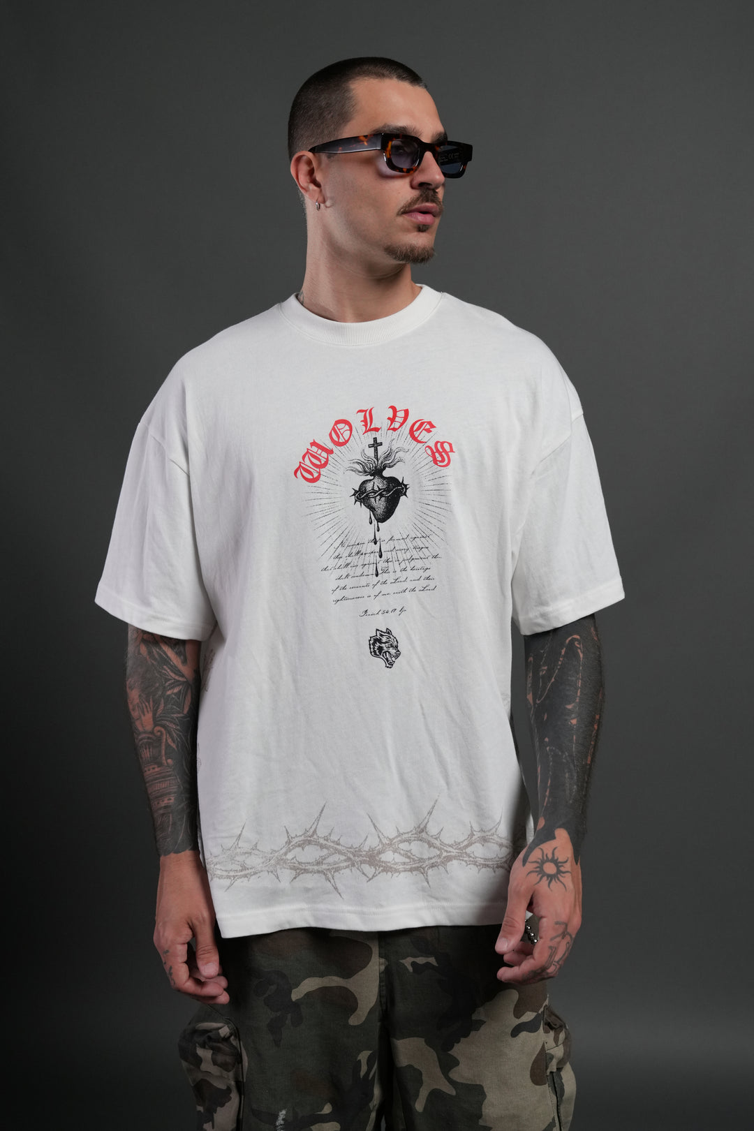 Sanctified Premium Oversized Tee in Cream