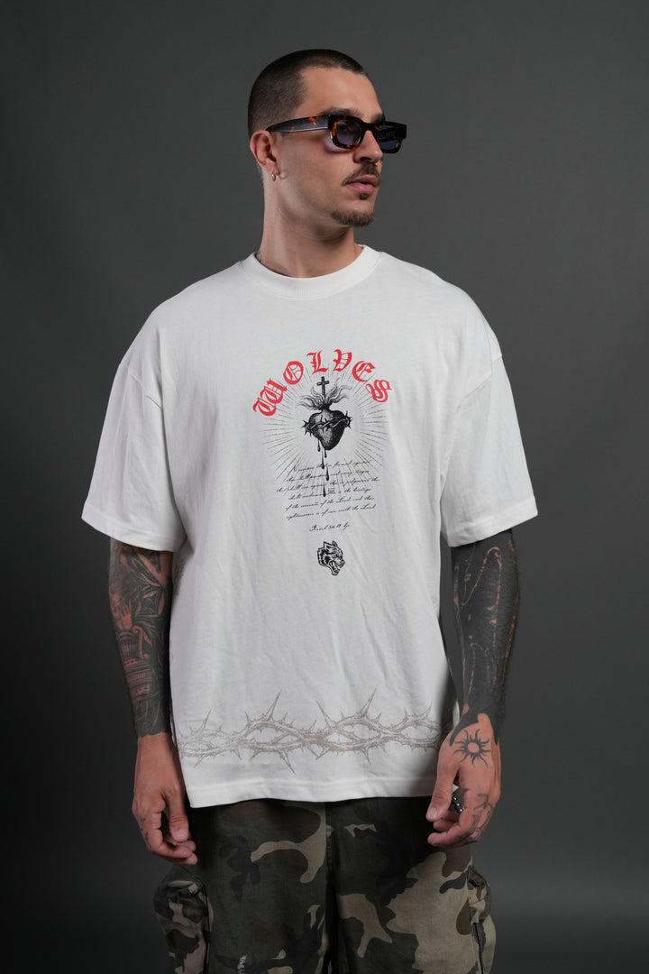 Sanctified Premium Oversized Tee in Cream