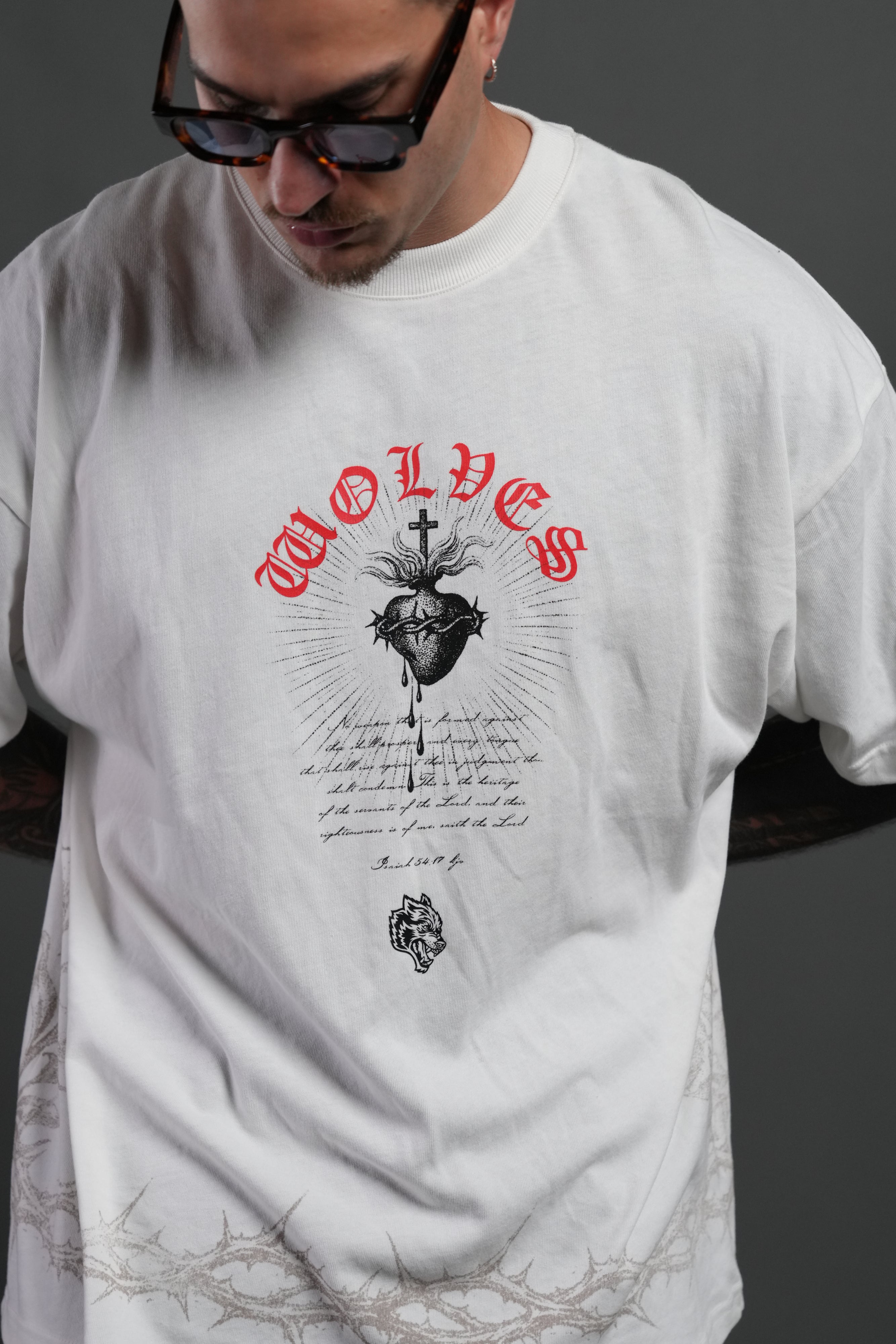 Sanctified Premium Oversized Tee in Cream