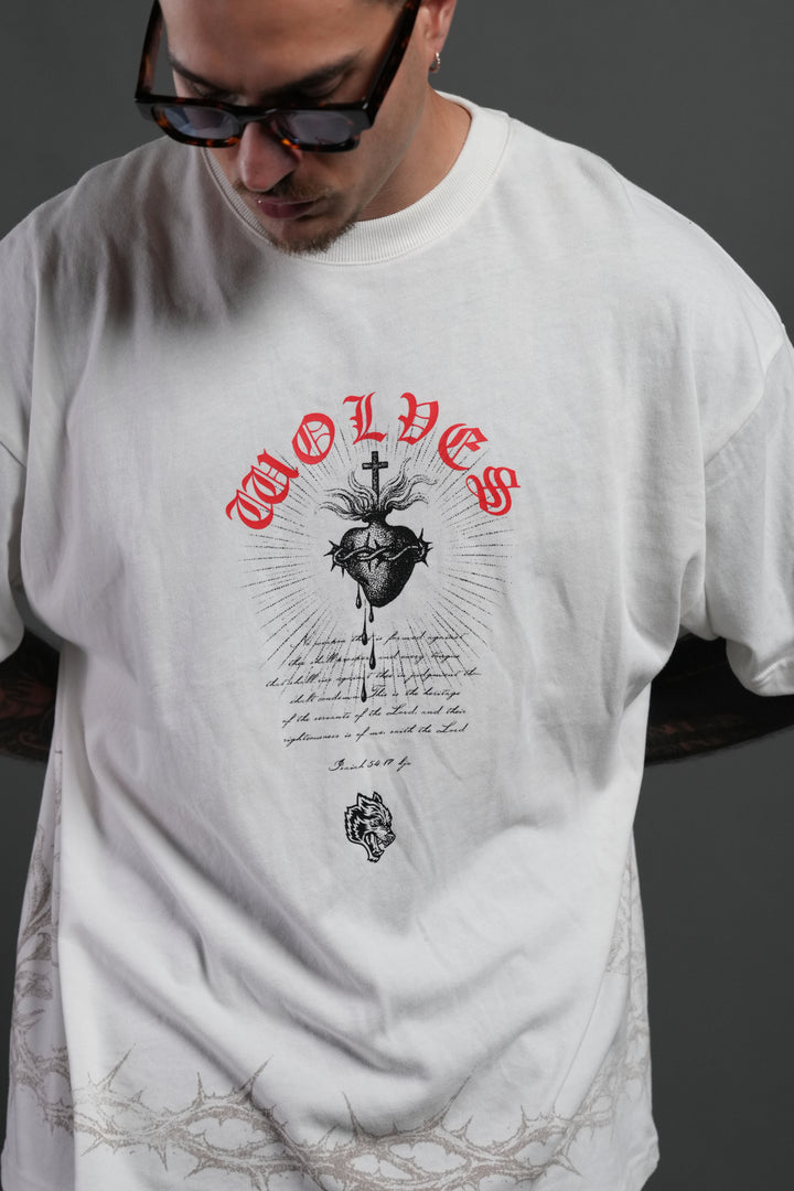 Sanctified Premium Oversized Tee in Cream