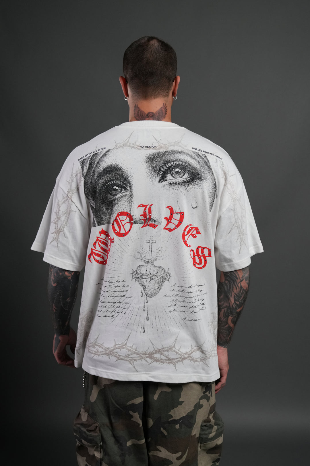 Sanctified Premium Oversized Tee in Cream