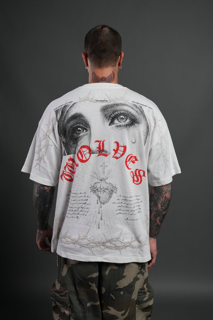 Sanctified Premium Oversized Tee in Cream