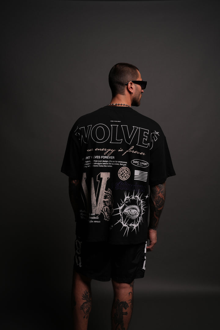 Way of the Wolves "Premium" Oversized Tee in Black