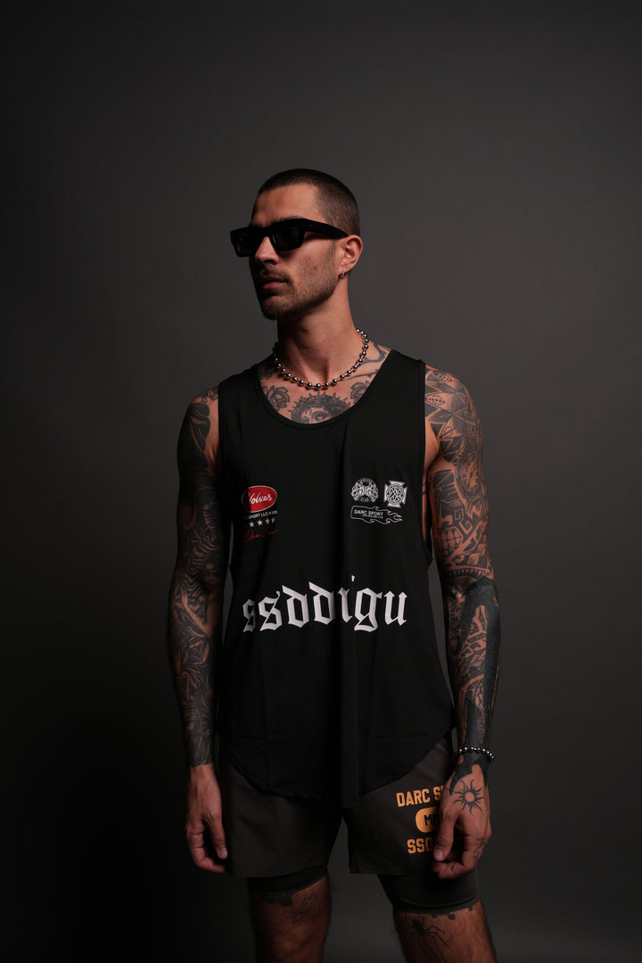 Us Forever "Dry Wolf" (Drop) Tank in Black