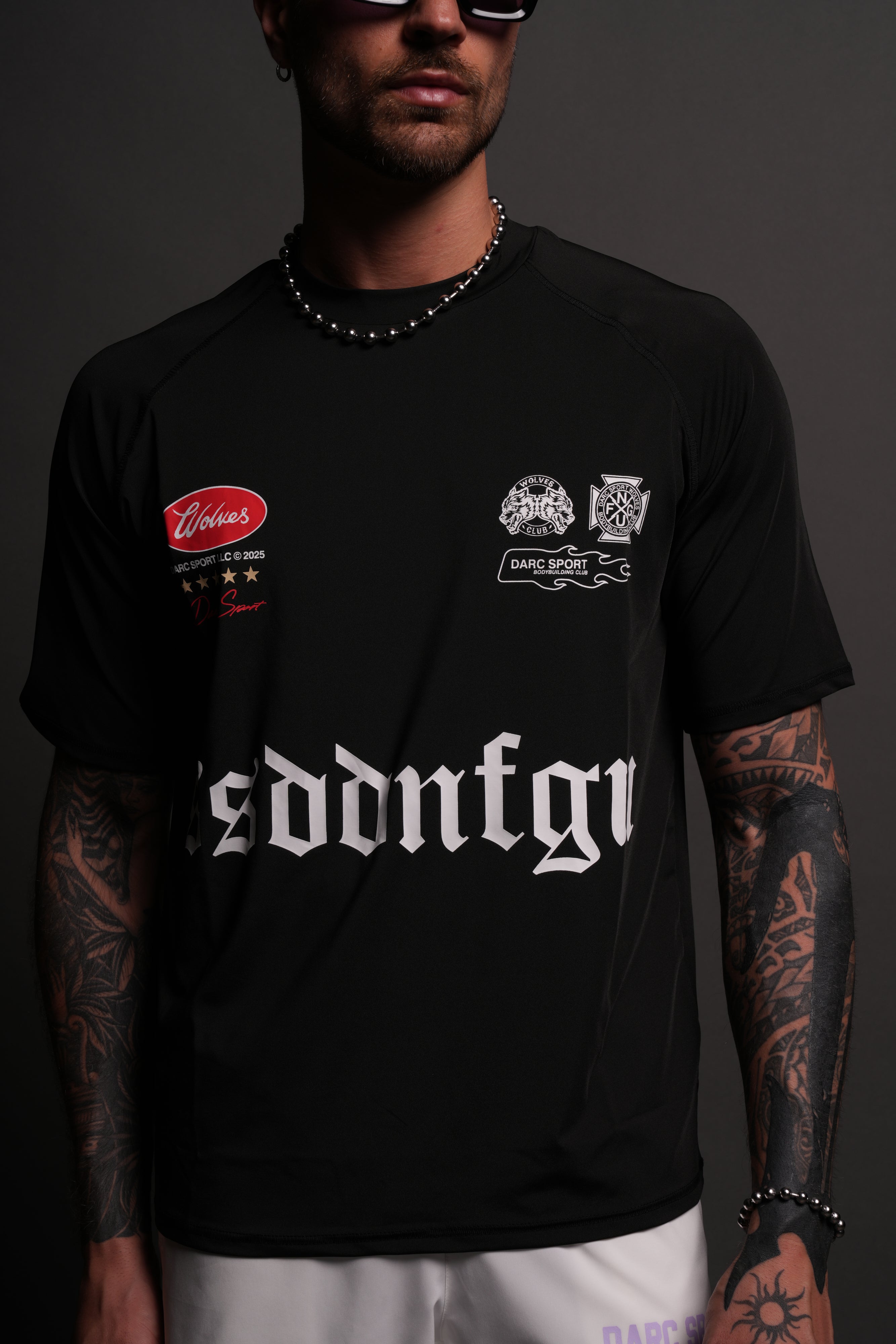 Us Forever "Dry Wolf" S/S Raglan Tee in Black
