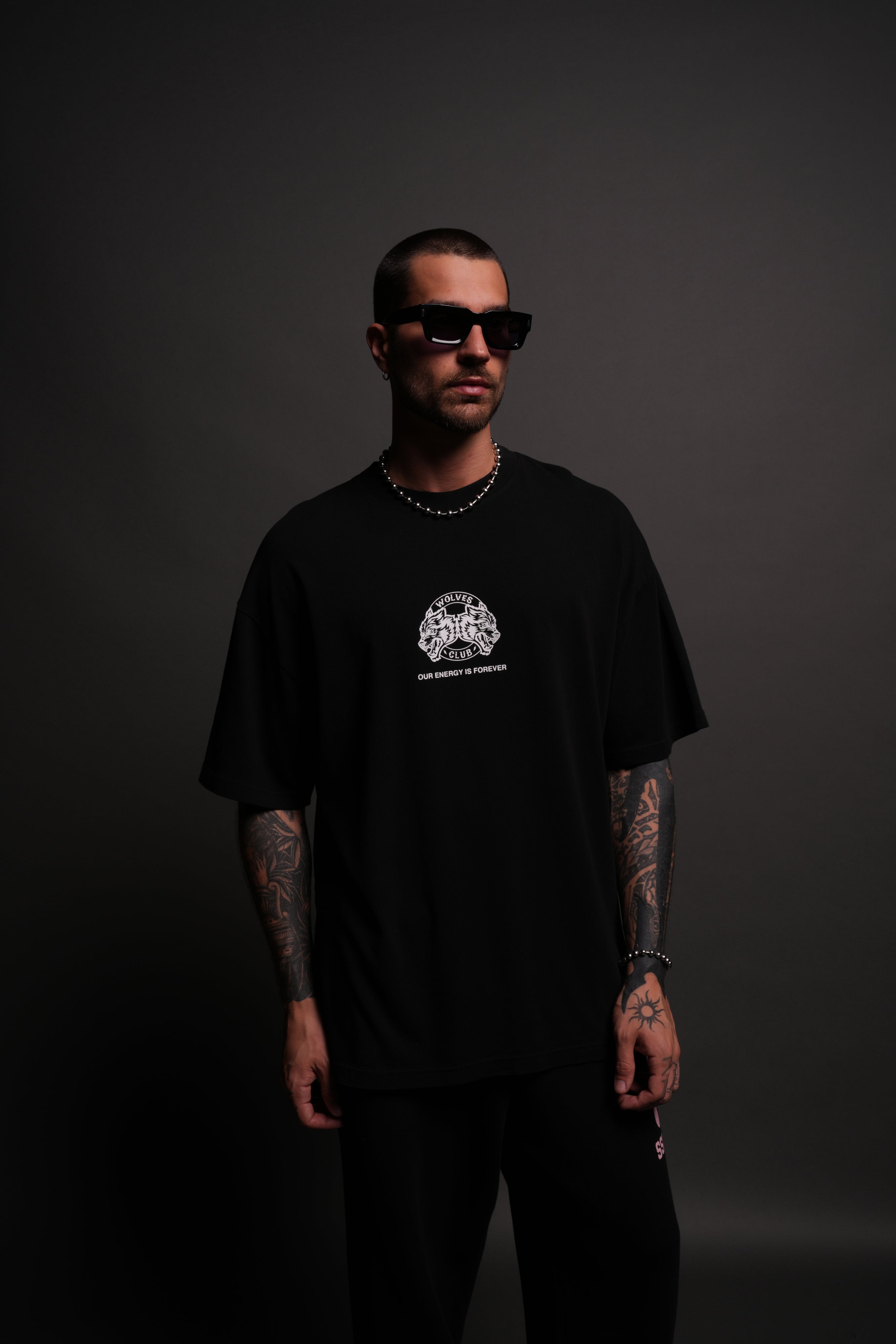 Alpha Wolf "Premium" Oversized Tee in Black