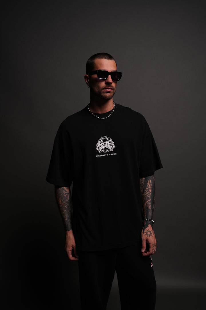 Alpha Wolf "Premium" Oversized Tee in Black
