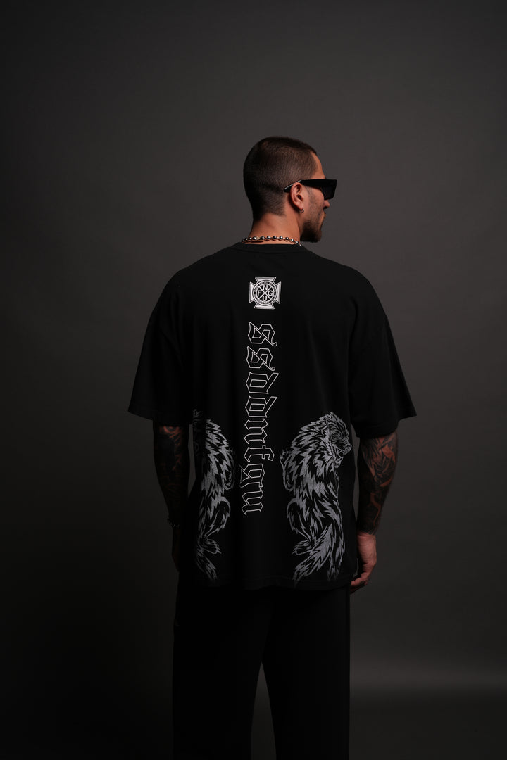 Alpha Wolf "Premium" Oversized Tee in Black