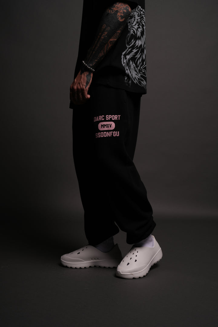 Wolves Forever Lightweight Lounger Sweat Pants in Black
