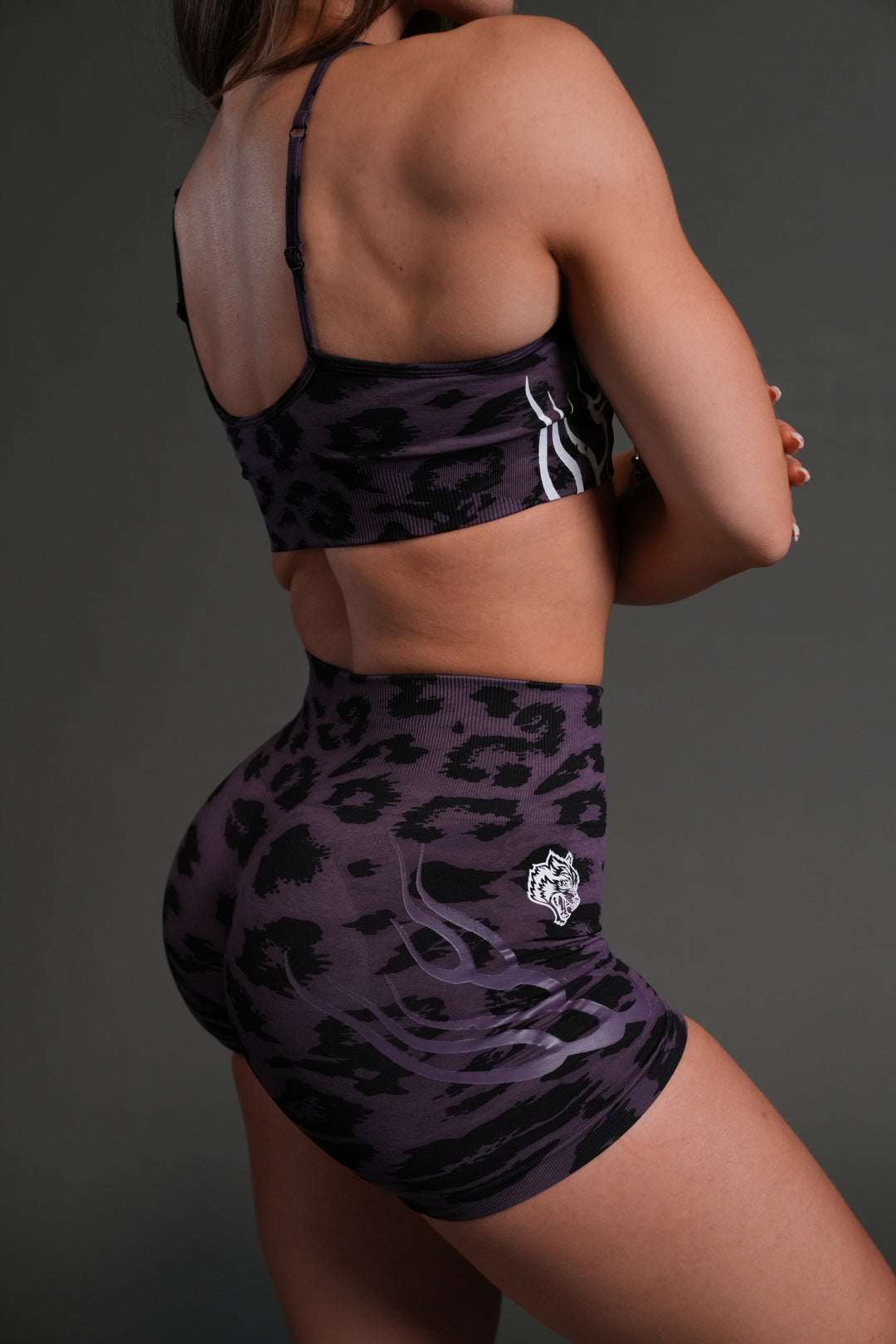 Dual Wolf V2 Everson Seamless "Training" Shorts in Leopard Purple Tonal Energy
