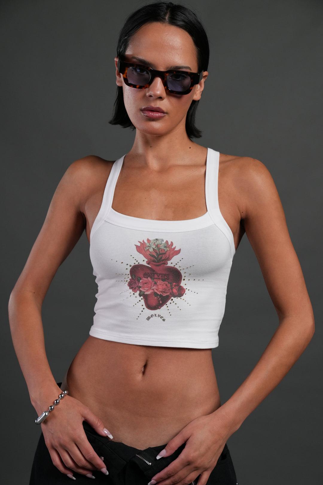 Heart Oath "Ella" Tank in White