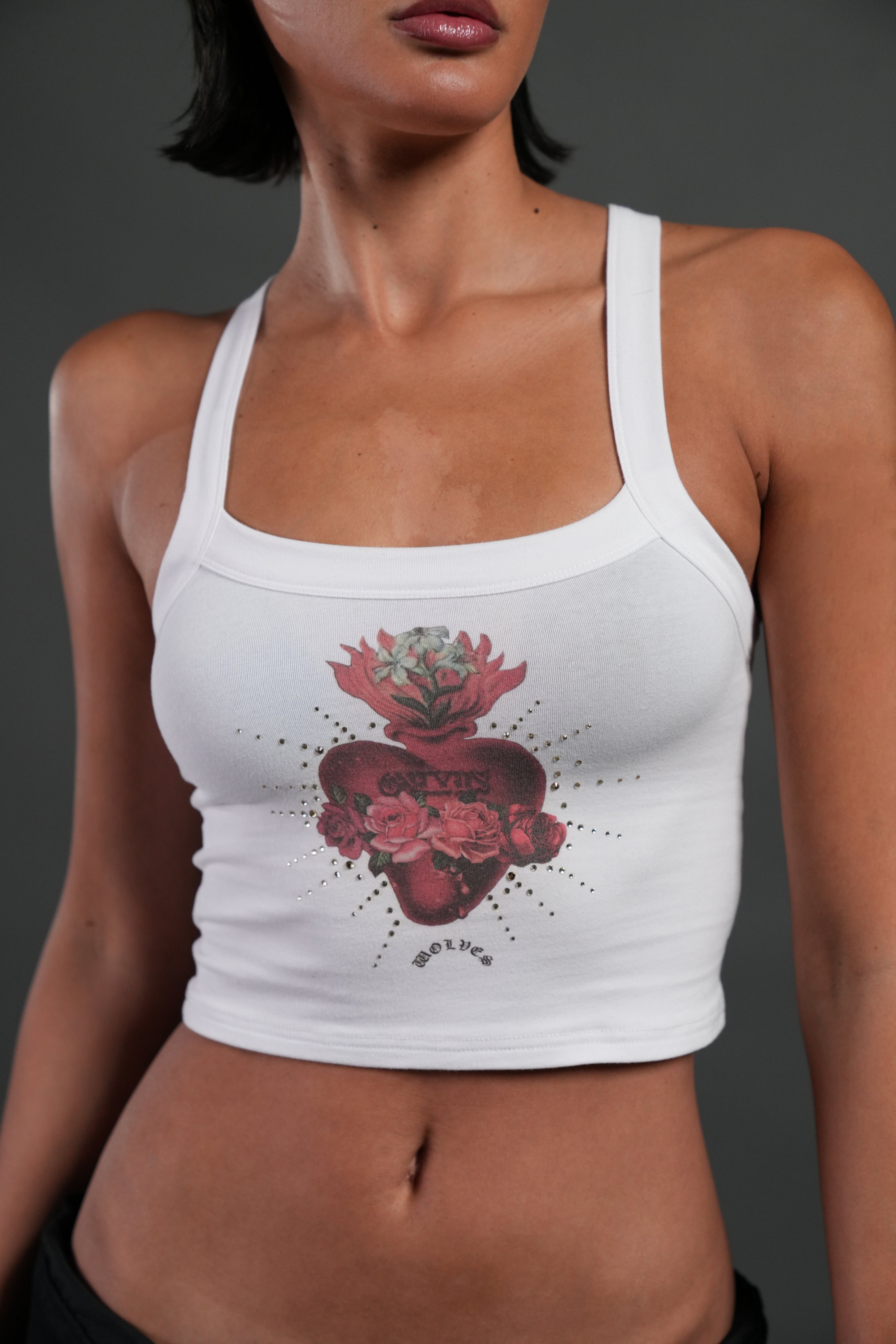 Heart Oath "Ella" Tank in White