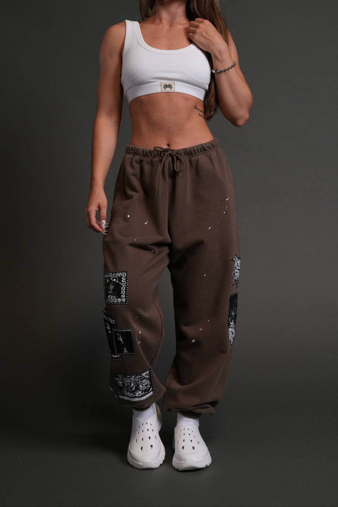 Stitched In Unisex Lounger Sweat Pants in Desert Dust Vandal Wash
