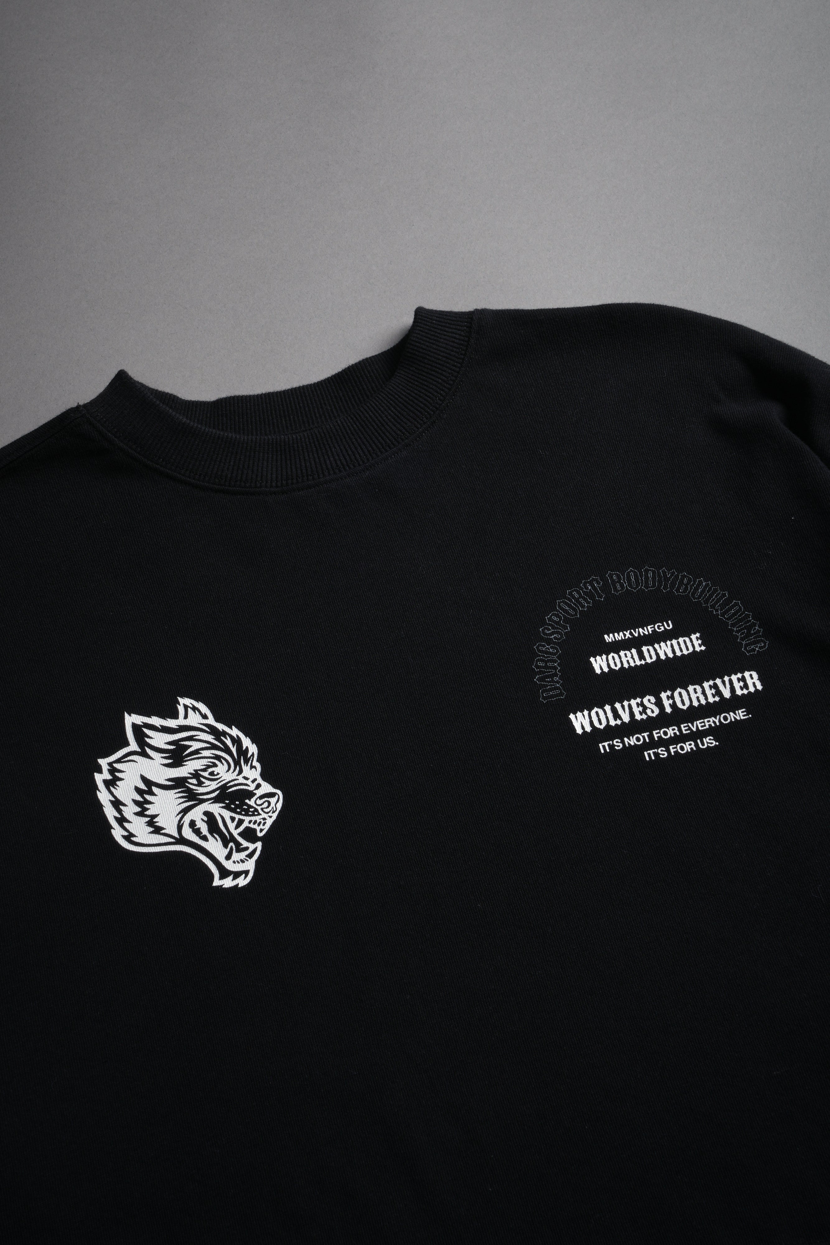 Iron Wolves "Premium" Oversized (Cropped) Tee in Black