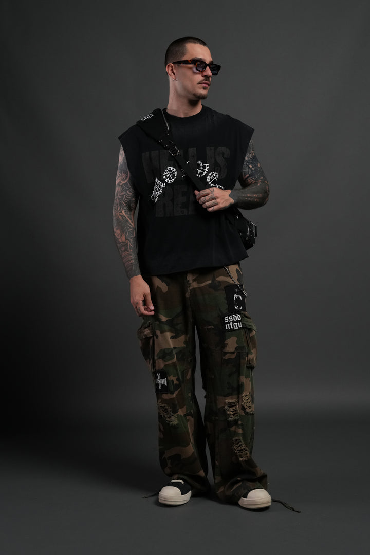 Wolf Head Ronin Side Bag in Black