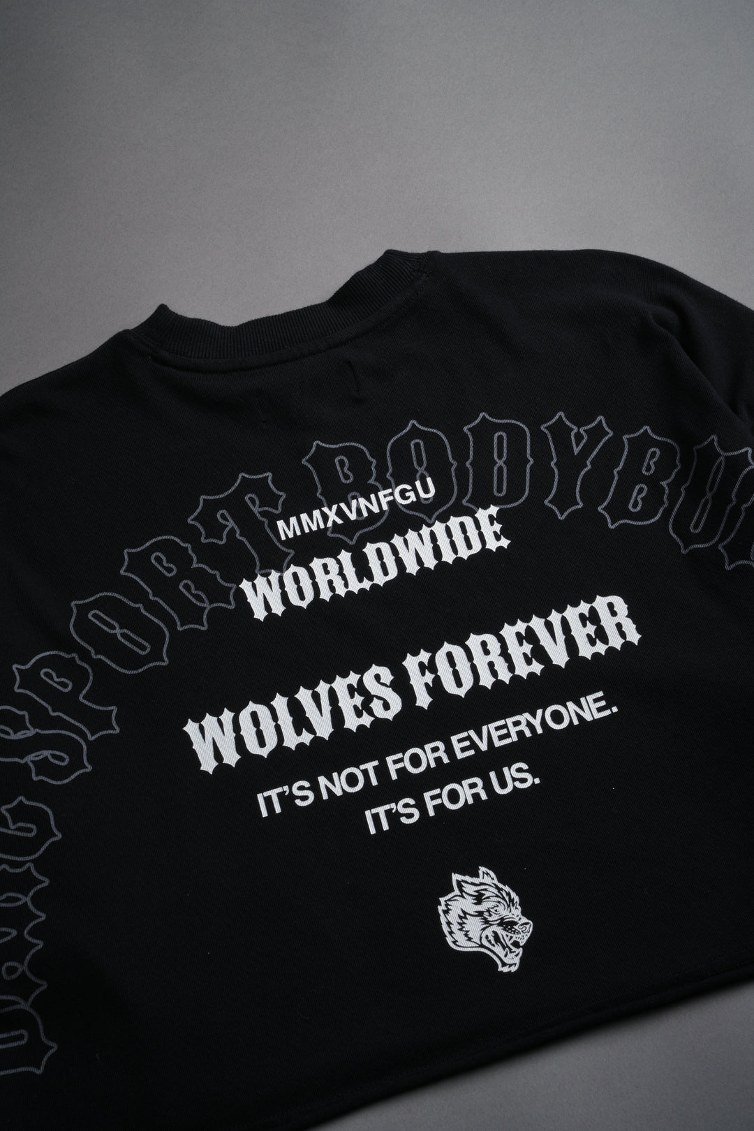 Iron Wolves "Premium" Oversized (Cropped) Tee in Black