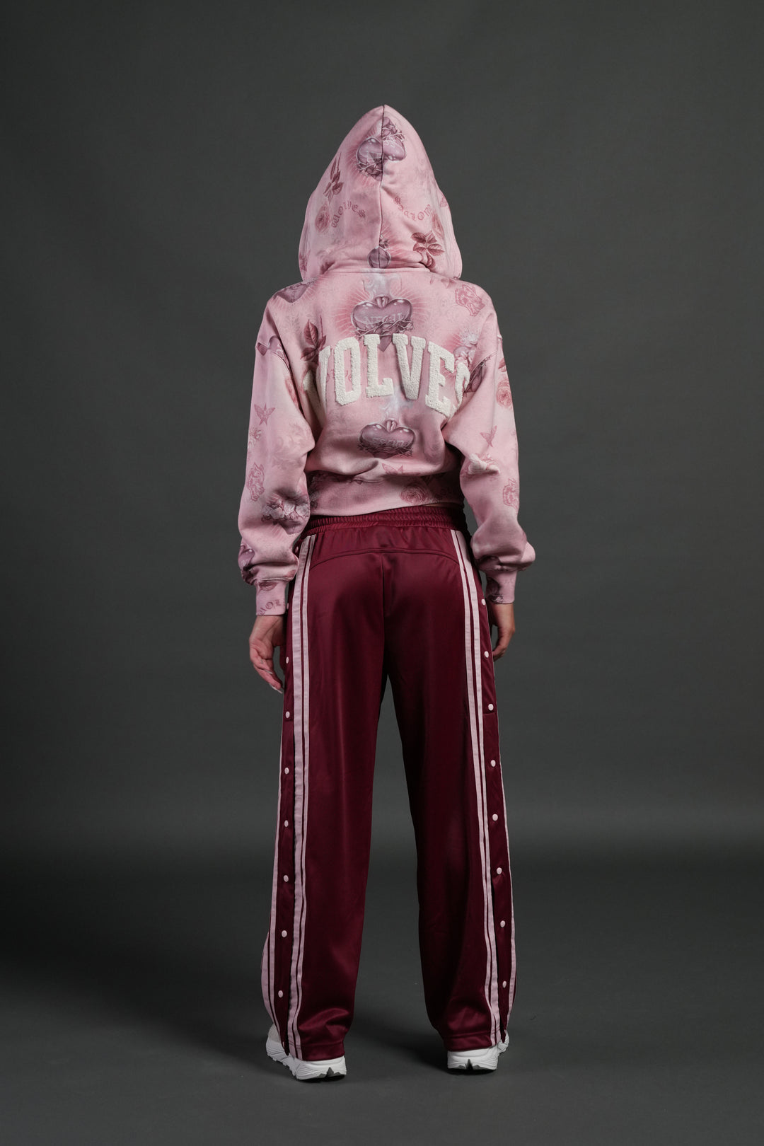 Sacred Path "Sage" Cropped Zip Hoodie in Corazon de Devocion Tonal