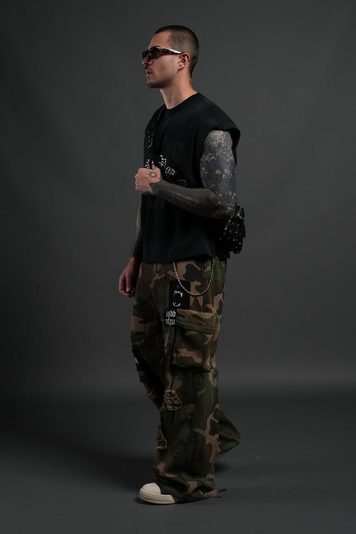 Wolf Head Ronin Side Bag in Black