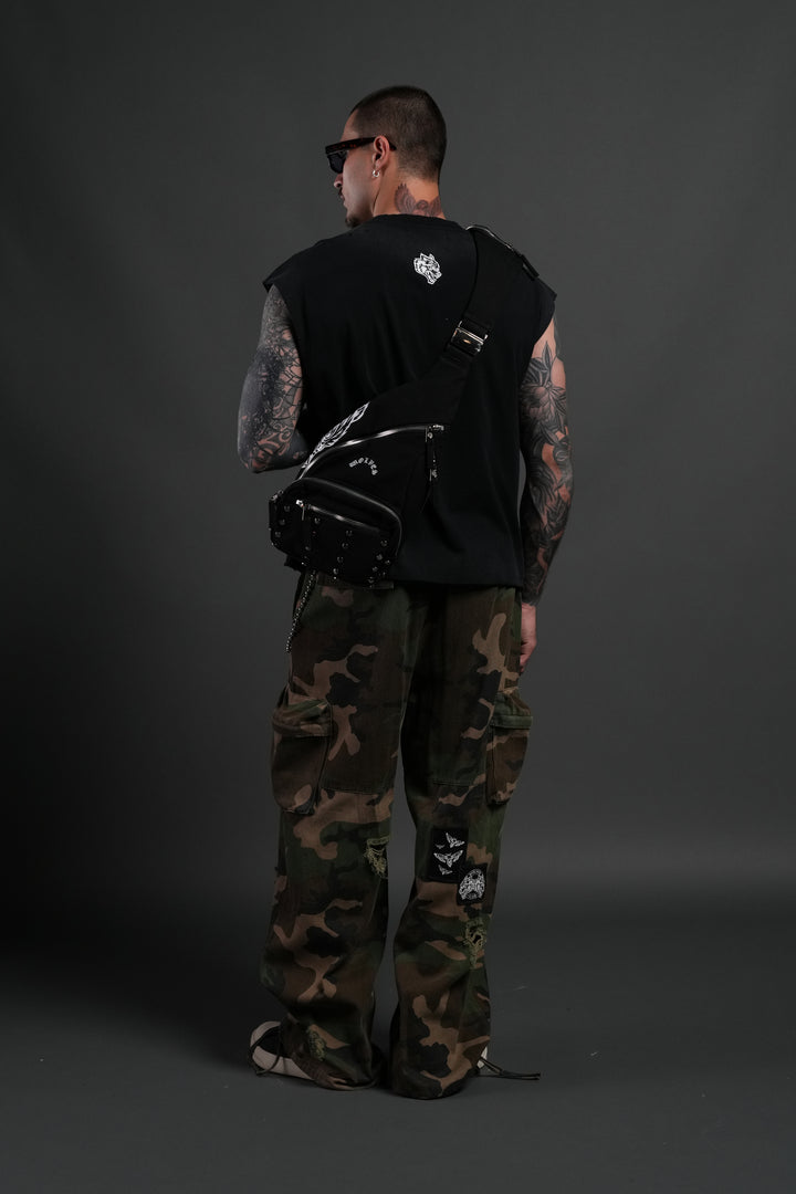 Wolf Head Ronin Side Bag in Black