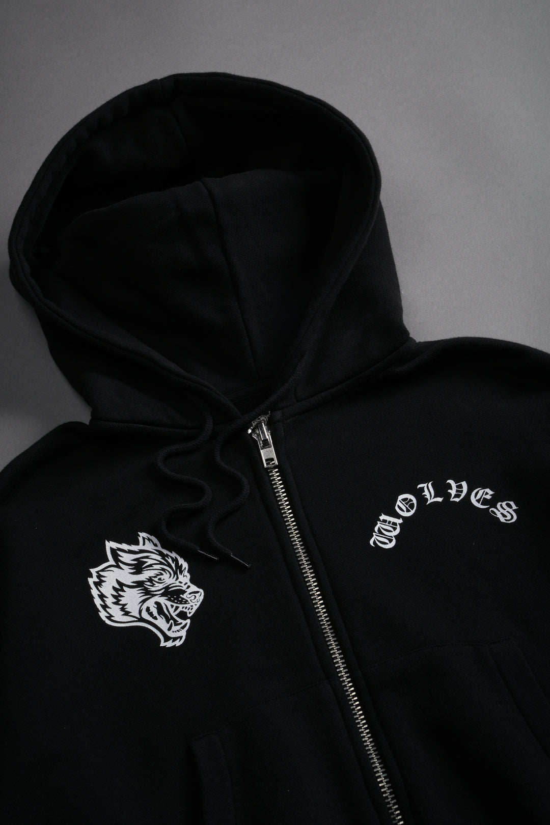 Chopper Wolf "Chambers" (Cropped) Zip Hoodie in Black