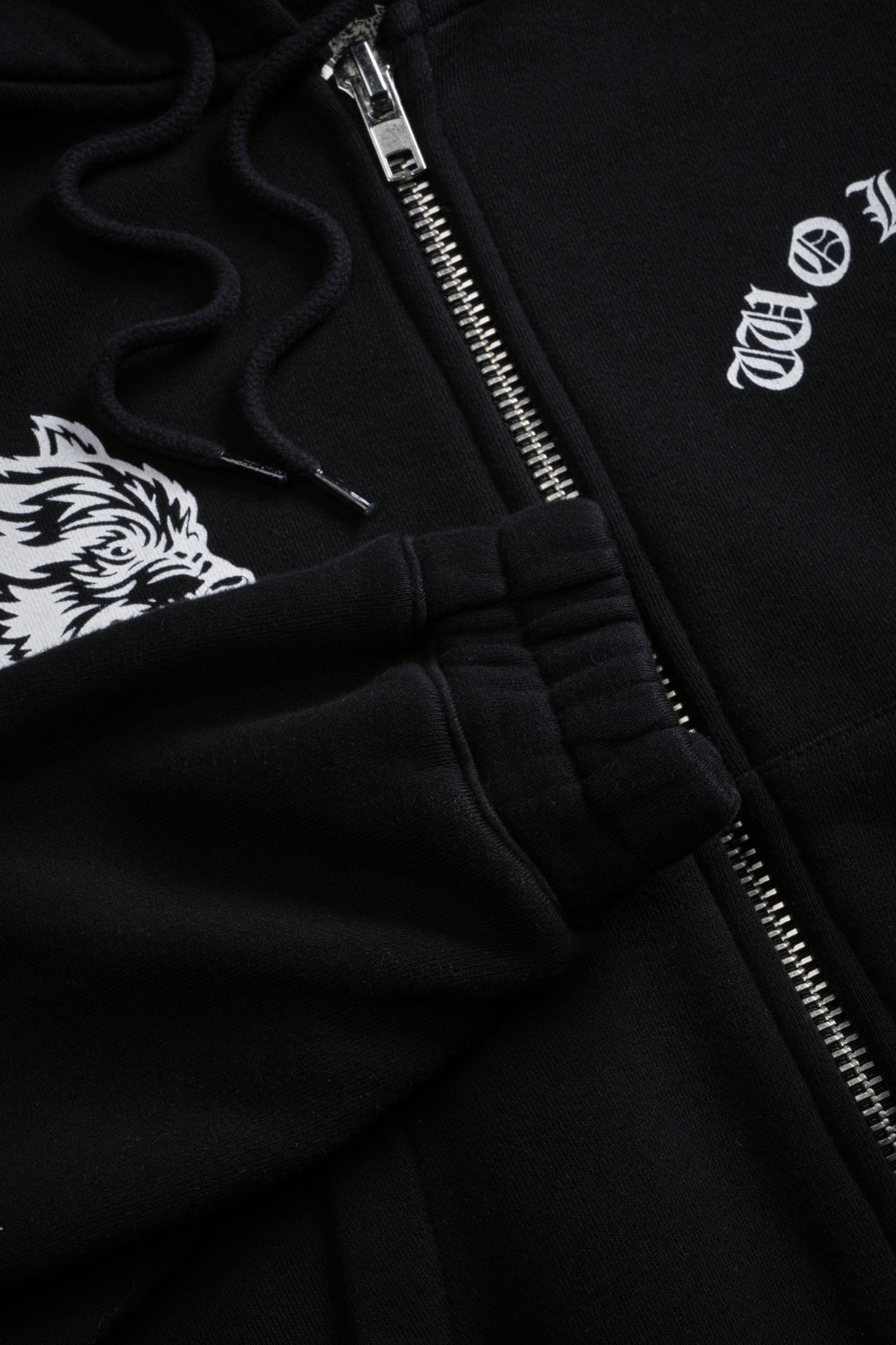 Chopper Wolf "Chambers" (Cropped) Zip Hoodie in Black