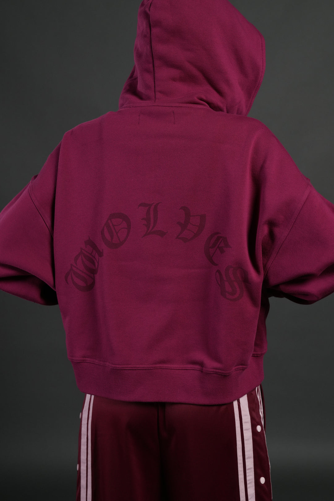 Love Story Vex Double Zip Hoodie in Deep Raspberry