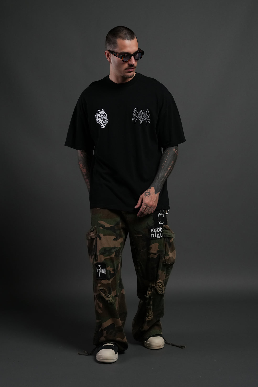 Beyond Premium Oversized Tee in Black