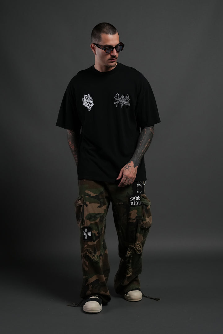 Beyond Premium Oversized Tee in Black