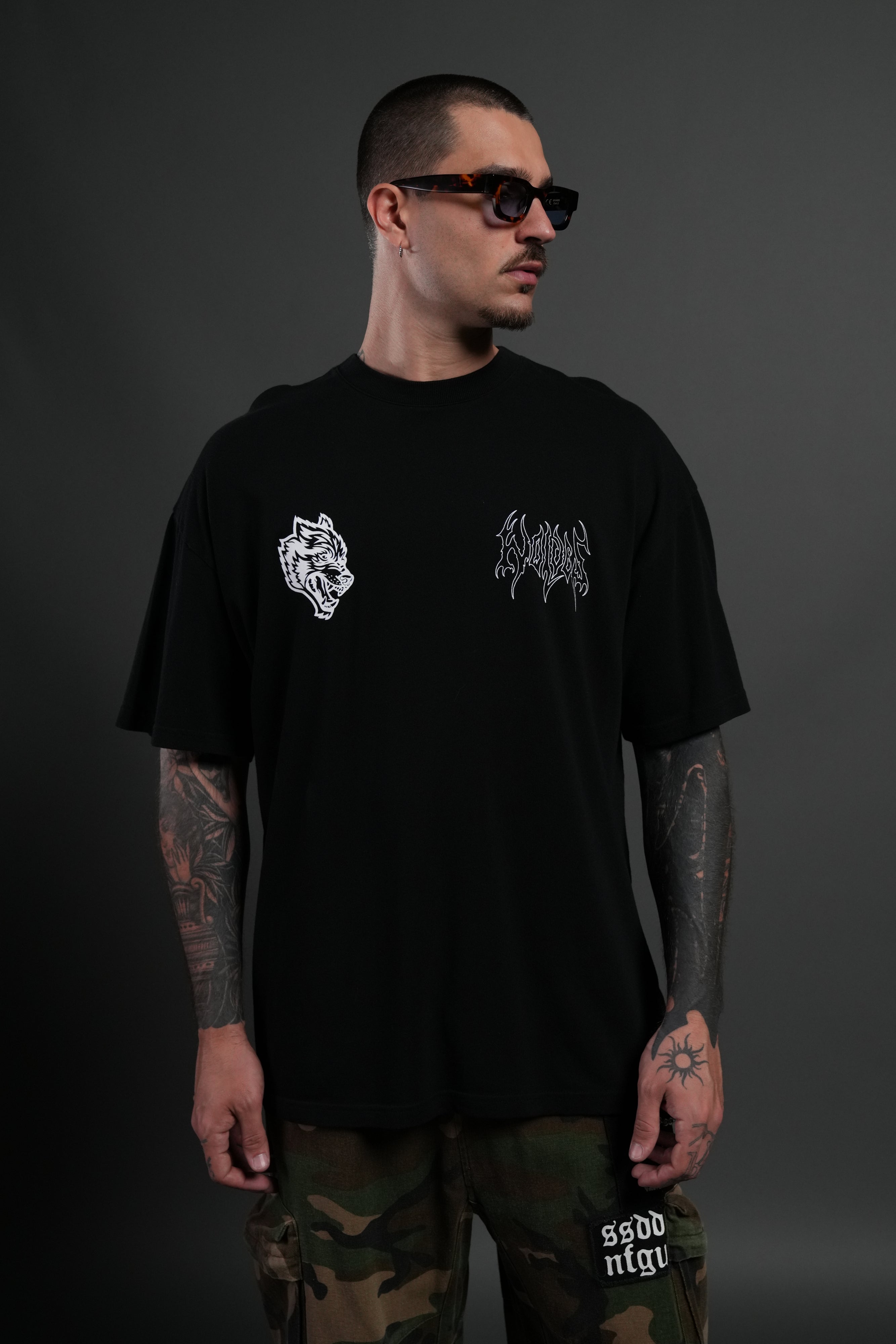 Beyond Premium Oversized Tee in Black