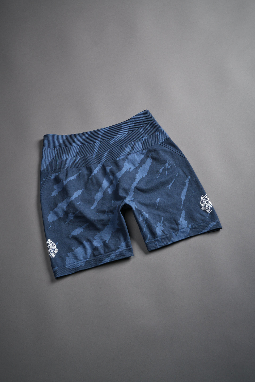 Dual Wolf Everson Seamless "Huxley" Shorts in Ocean Blue Native Camo