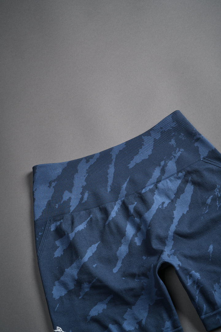 Dual Wolf Everson Seamless "Huxley" Shorts in Ocean Blue Native Camo
