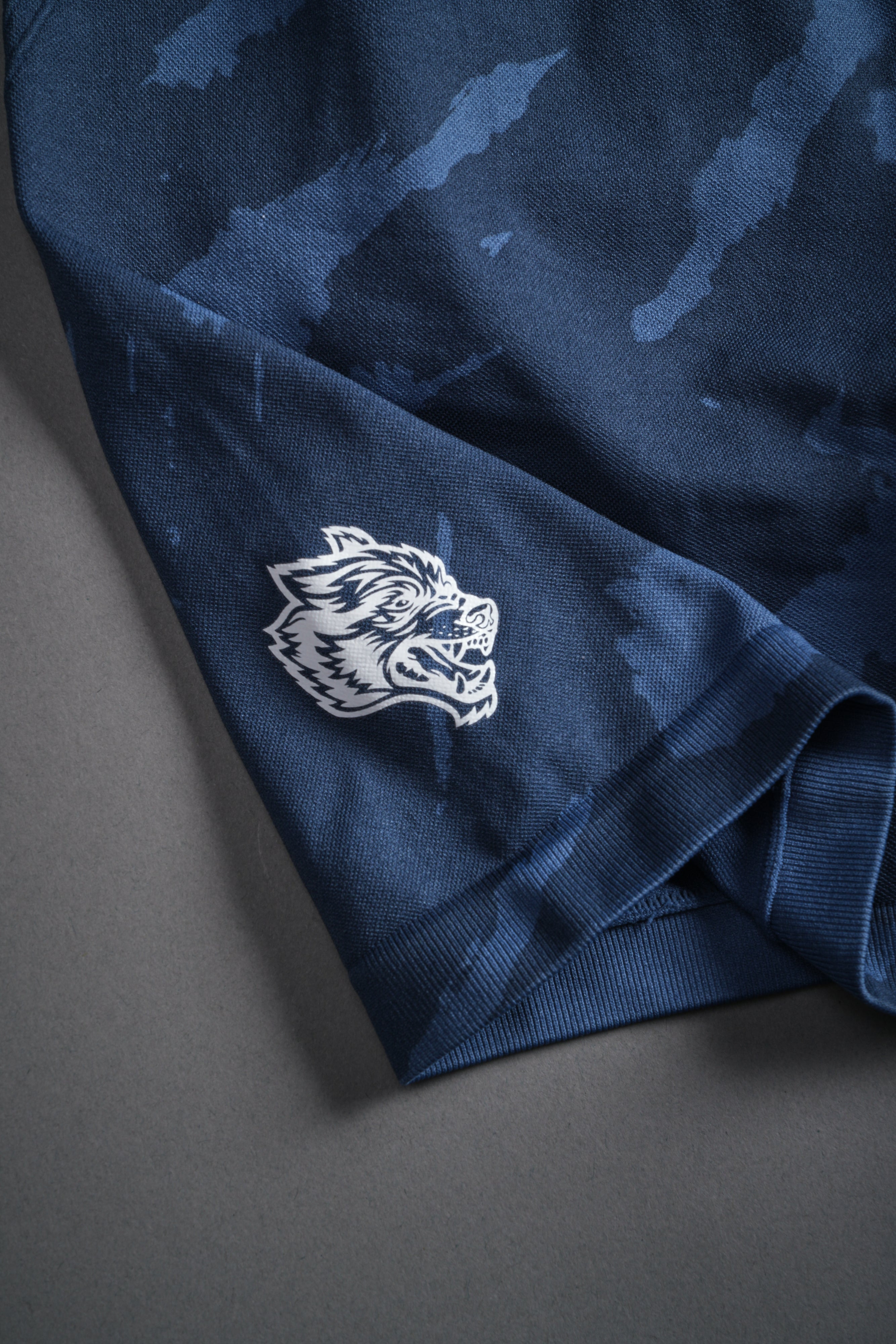 Dual Wolf Everson Seamless "Huxley" Shorts in Ocean Blue Native Camo