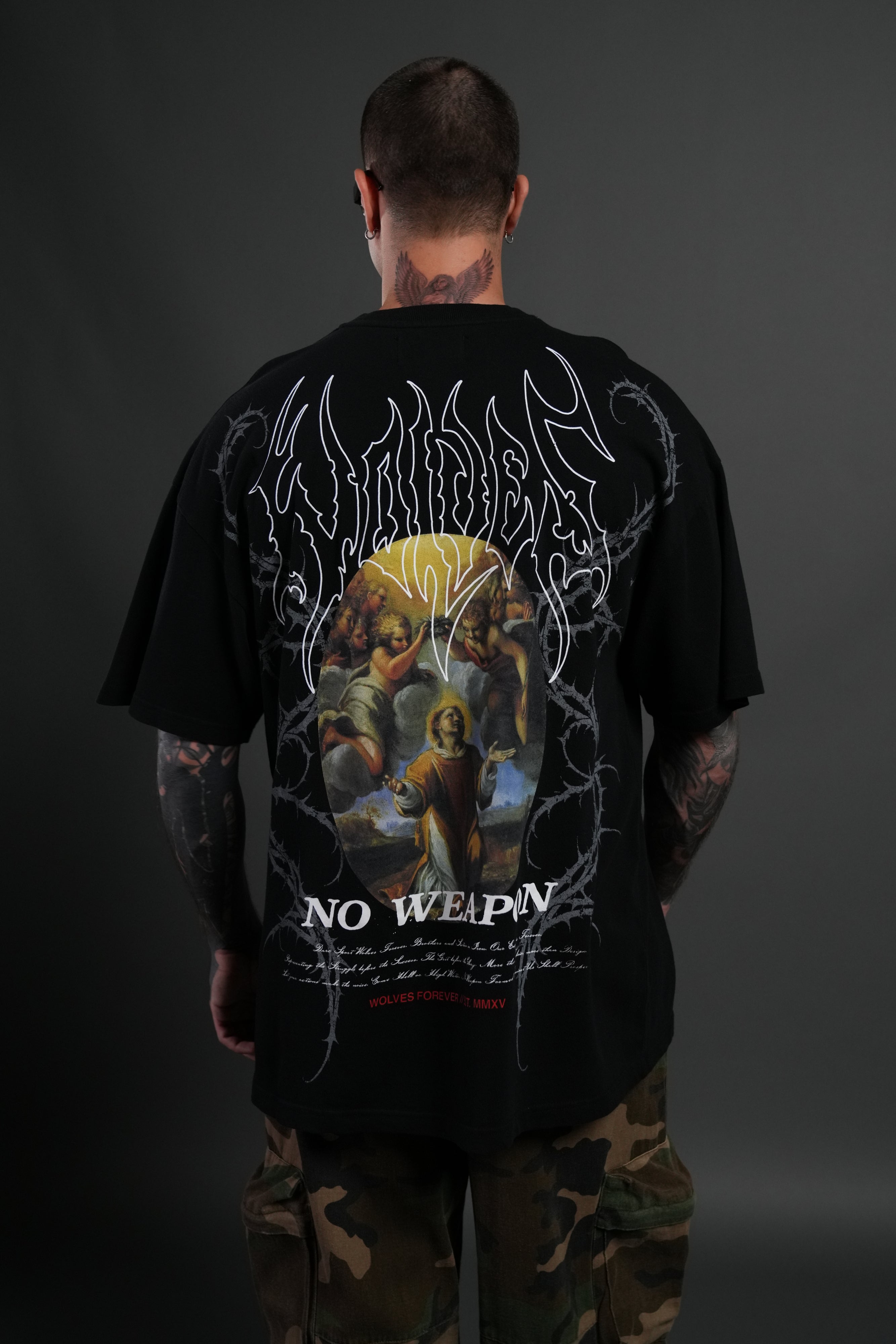 Beyond Premium Oversized Tee in Black