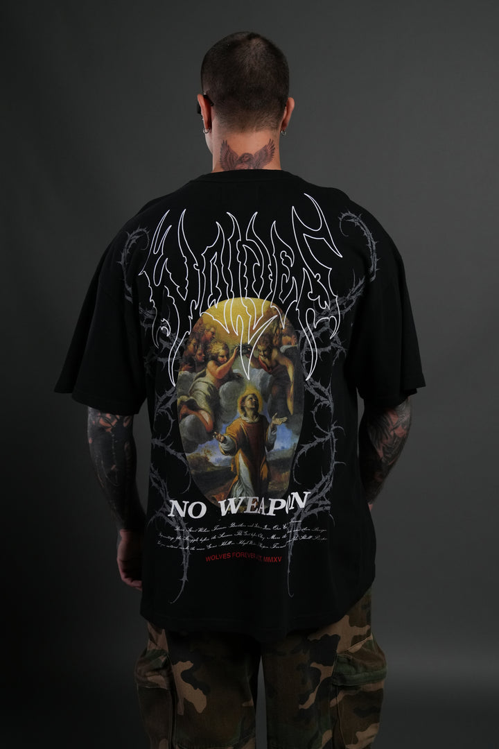 Beyond Premium Oversized Tee in Black