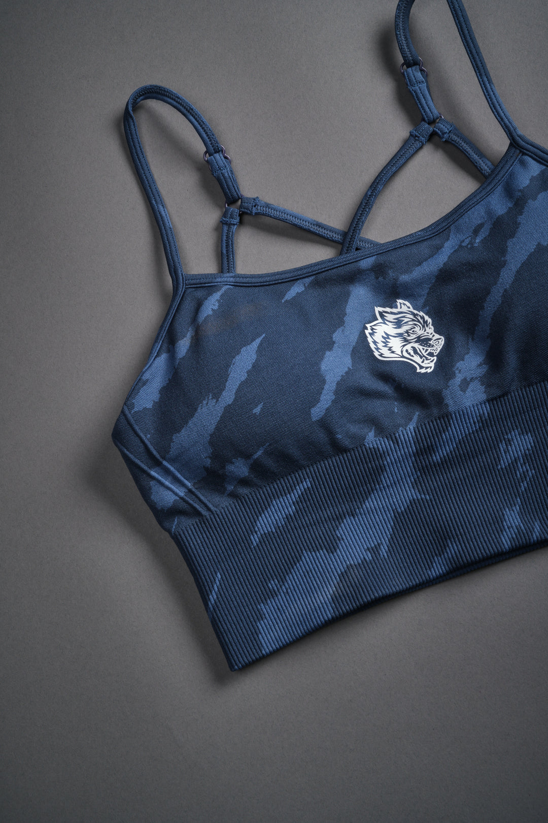 Single Wolf "Everson Seamless" Huxley Bra in Ocean Blue Native Camo