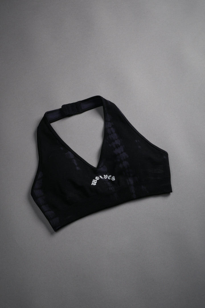 Chopper "Everson Seamless" Halter Bra in Black Tonal Serpent