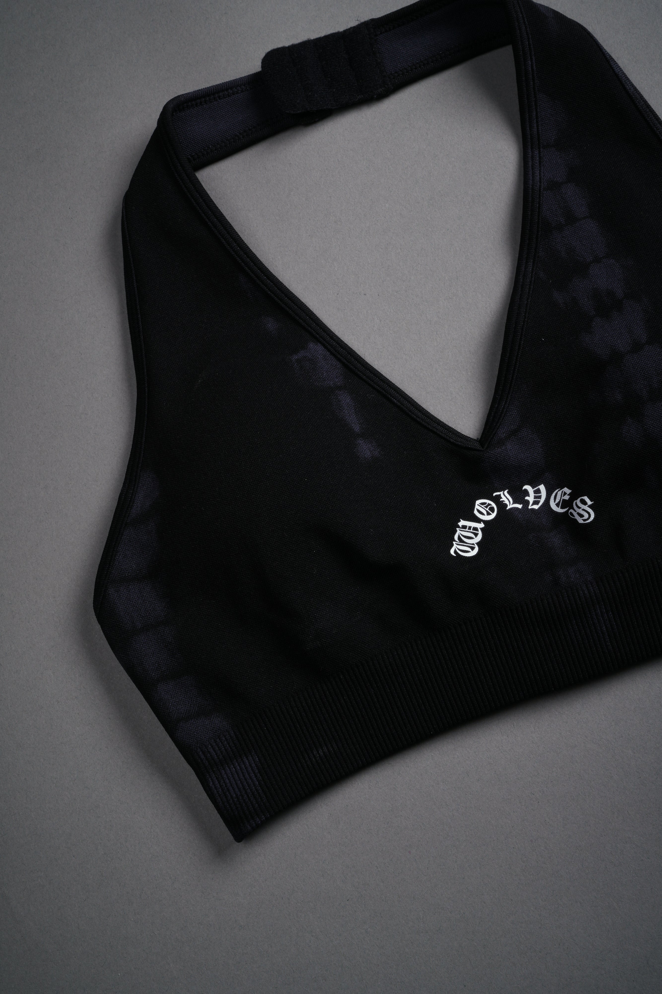 Chopper "Everson Seamless" Halter Bra in Black Tonal Serpent