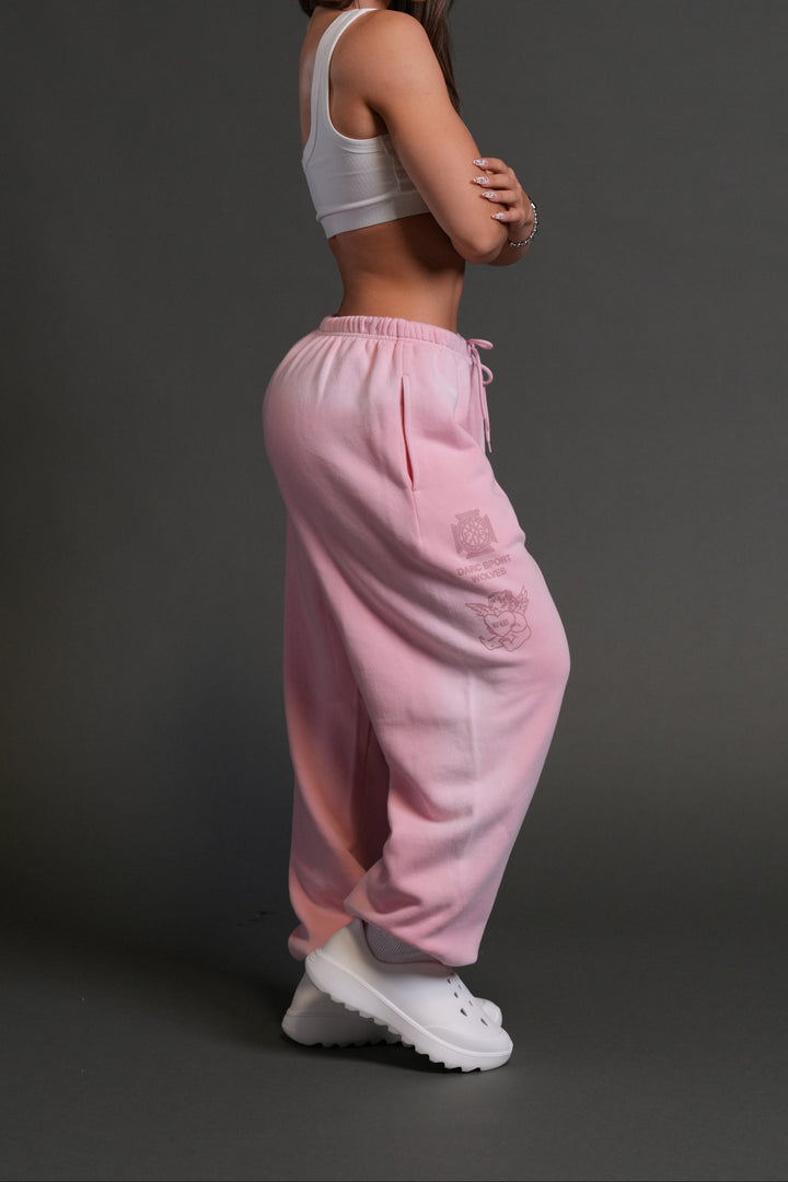Heart Cherub Unisex Lightweight Lounger Sweat Pants in Cherry Blossom Halo Wash