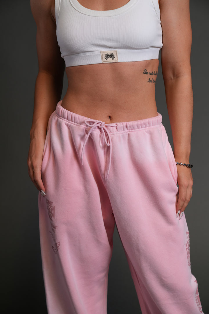 Heart Cherub Unisex Lightweight Lounger Sweat Pants in Cherry Blossom Halo Wash