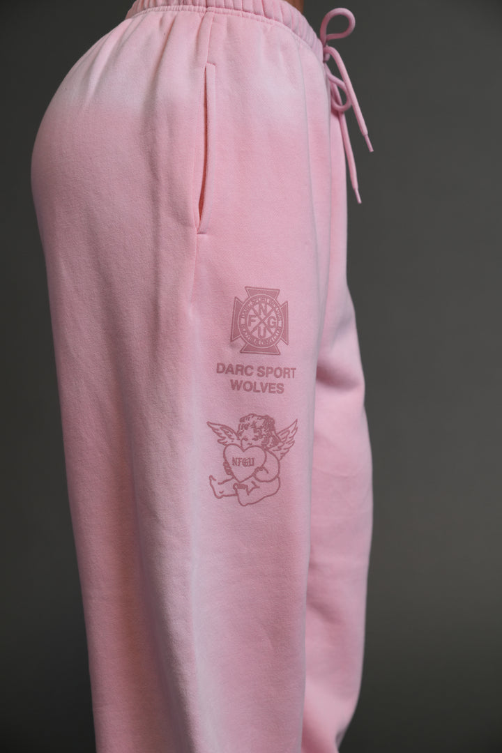 Heart Cherub Unisex Lightweight Lounger Sweat Pants in Cherry Blossom Halo Wash