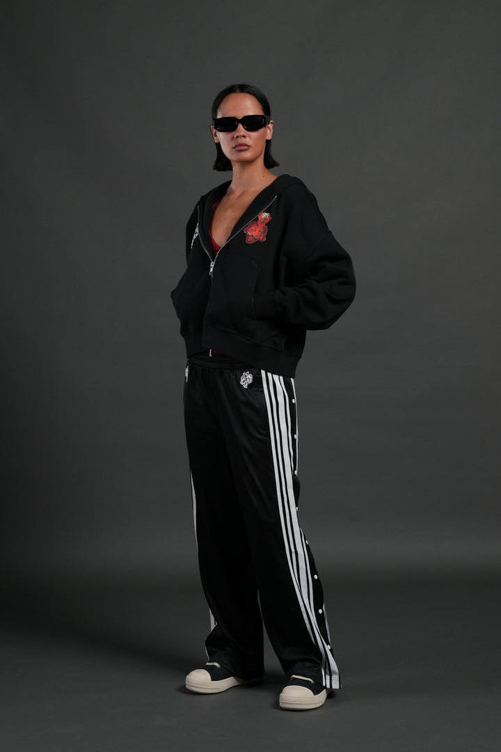 Heart Oath Vex Double Zip Hoodie in Black