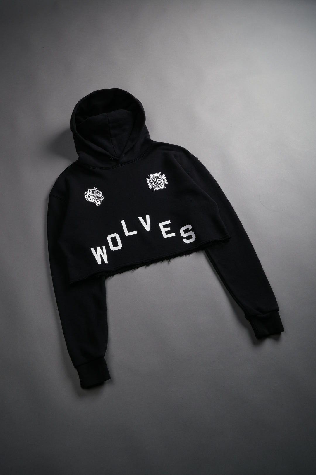Wolf Pyramid "Pierce" Cropped Hoodie in Black