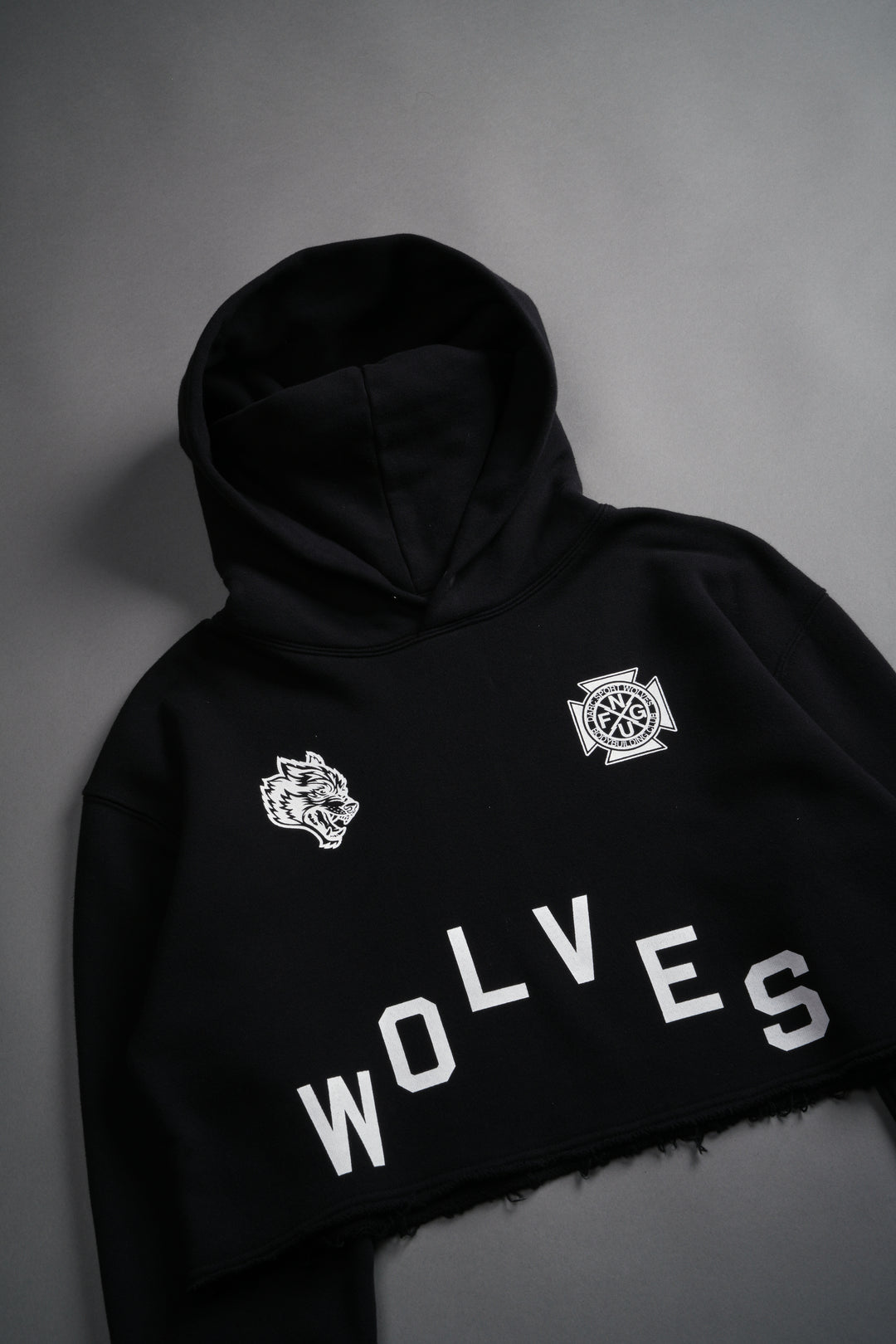 Wolf Pyramid "Pierce" Cropped Hoodie in Black