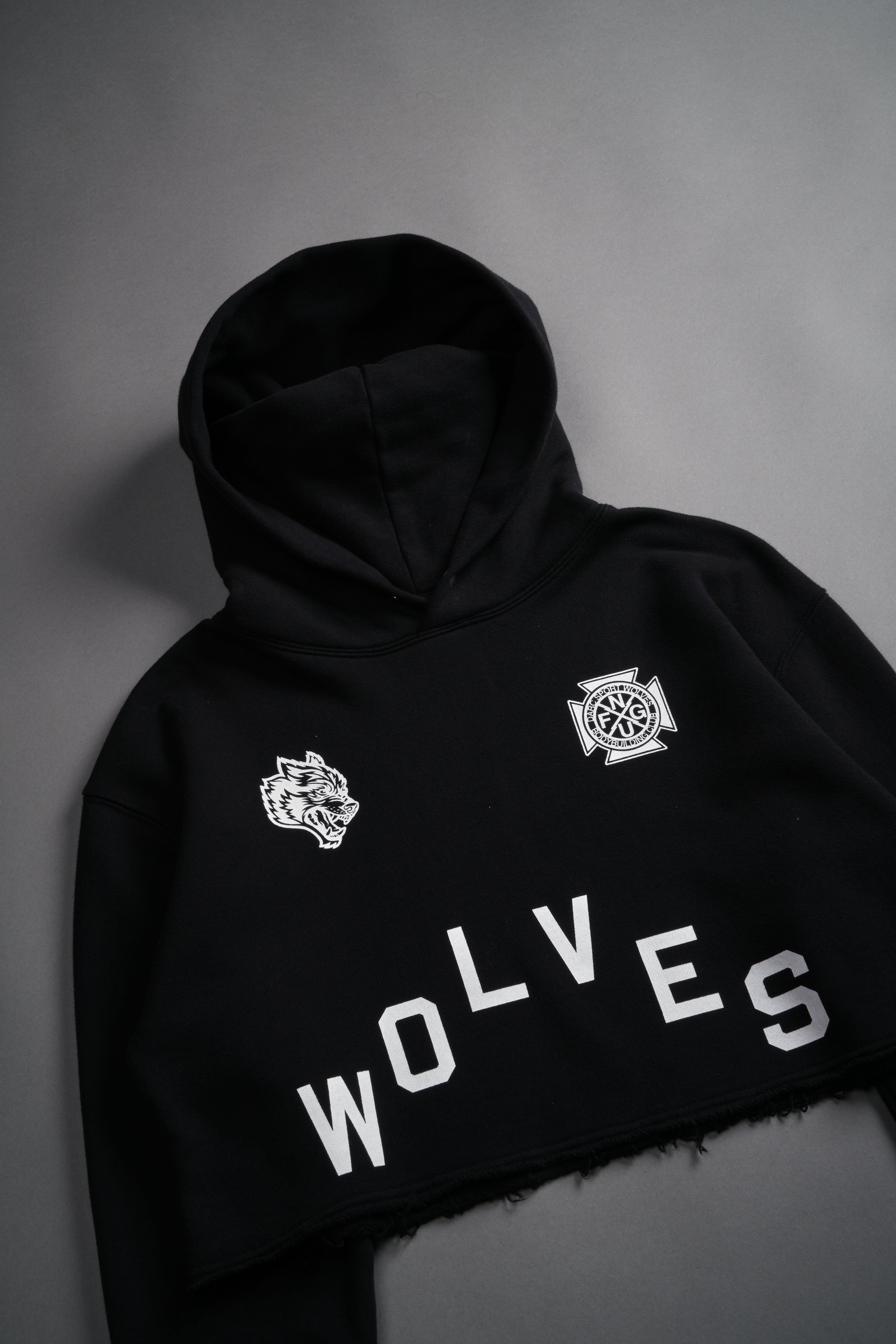 Wolf Pyramid "Pierce" Cropped Hoodie in Black