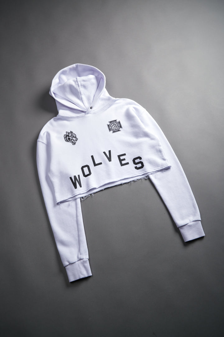 Wolf Pyramid "Pierce" Cropped Hoodie in White