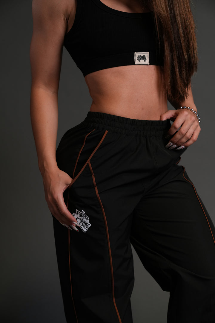 Dual Wolf She Quinn Track Pants in Black/Desert