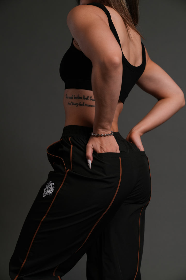 Dual Wolf She Quinn Track Pants in Black/Desert