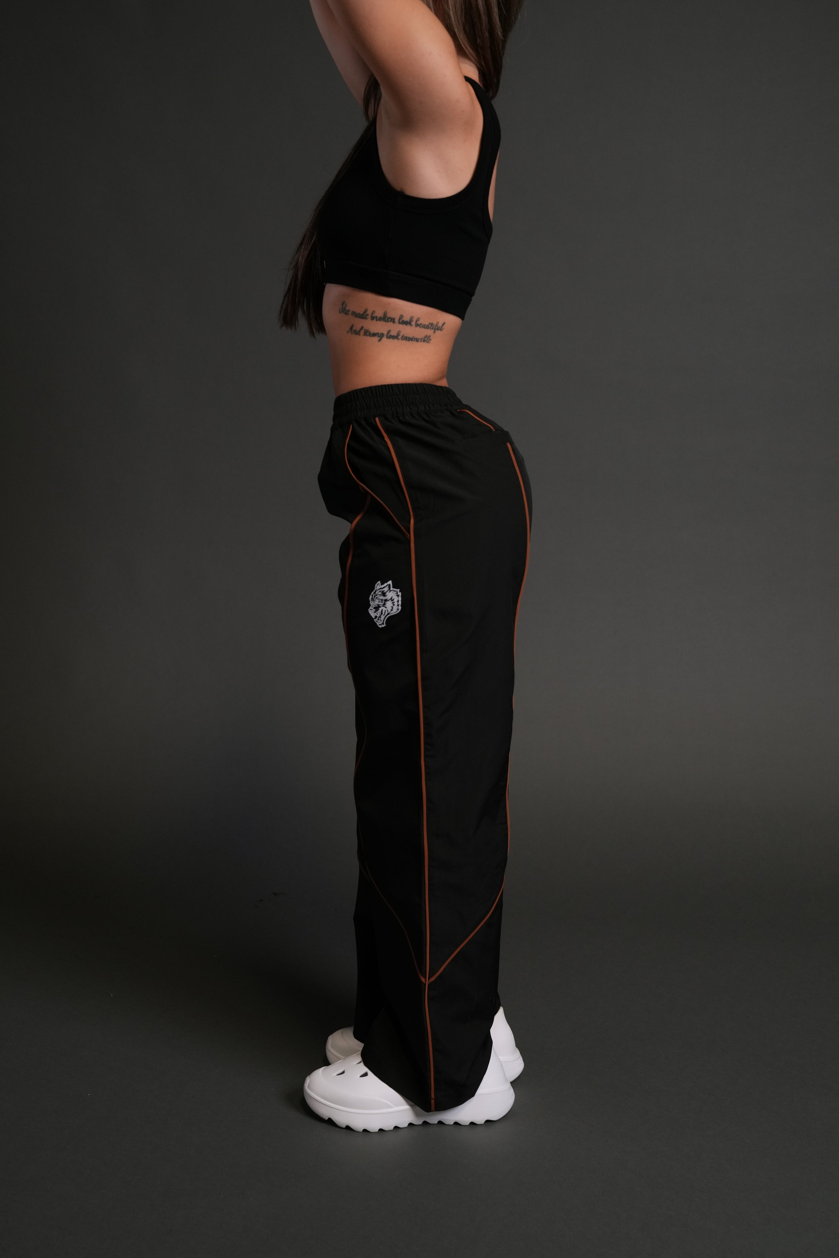 Dual Wolf She Quinn Track Pants in Black/Desert